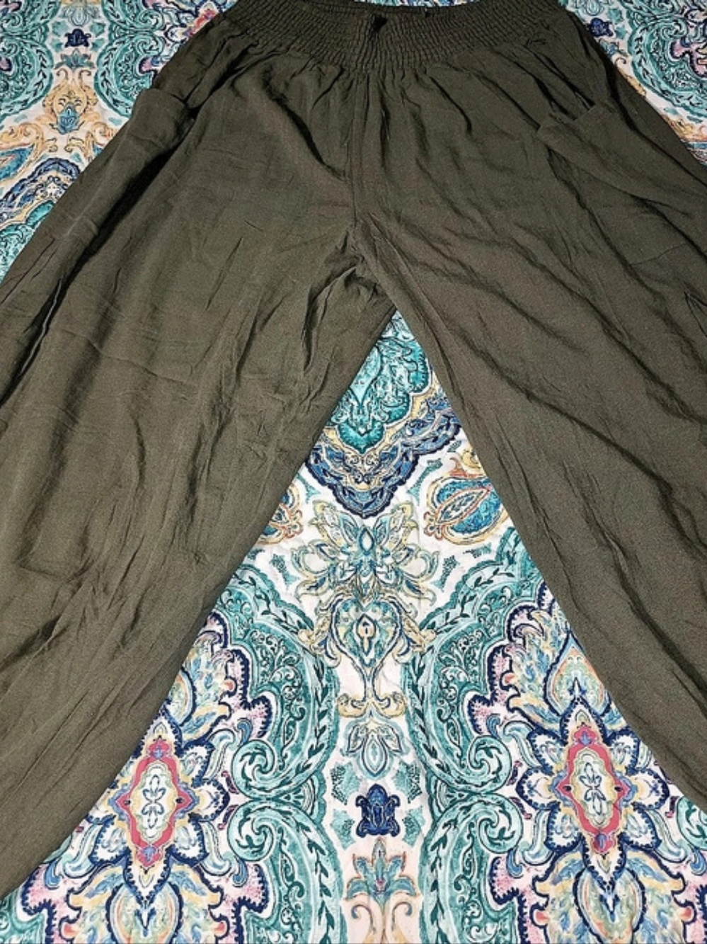 Tarse Womens Linen Wide Leg Pants Casual Loose Drawstring Palazzo Harem Pants